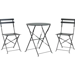Beliani FIORI - Bistroset voor 2 - Zwart - Staal New