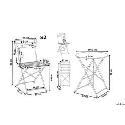 Beliani FIORI - Bistroset voor 2 - Zwart - Staal New