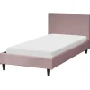 Beliani FITOU - Eenpersoonsbed - Lichtroze - 90 x 200 cm - Fluweel Discount