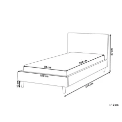 Beliani FITOU - Eenpersoonsbed - Lichtroze - 90 x 200 cm - Fluweel Discount