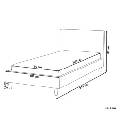 Beliani FITOU - Eenpersoonsbed - Lichtroze - 90 x 200 cm - Fluweel Discount