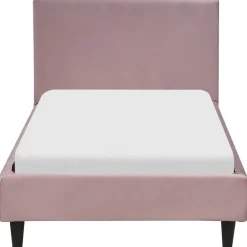 Beliani FITOU - Eenpersoonsbed - Lichtroze - 90 x 200 cm - Fluweel Discount