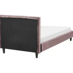 Beliani FITOU - Eenpersoonsbed - Lichtroze - 90 x 200 cm - Fluweel Discount