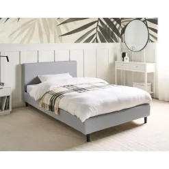 Leen Bakker FITOU - Tweepersoonsbed - Lichtgrijs - 120 x 200 cm - Polyester Clearance