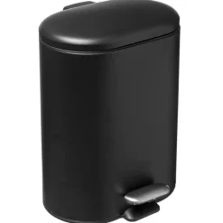 5five - Prullenbak/pedaalemmer zwart rvs metaal 6 liter - 15x24x30 cm New