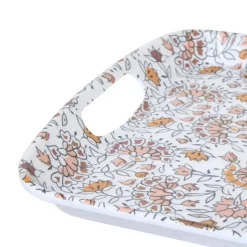 5five Design dienblad van melamine - 47 x 30 cm - flowers print wit Outlet