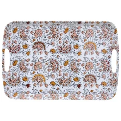 5five Design dienblad van melamine - 39 x 26 cm - flowers print wit Outlet