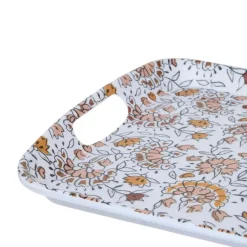 5five Design dienblad van melamine - 39 x 26 cm - flowers print wit Outlet