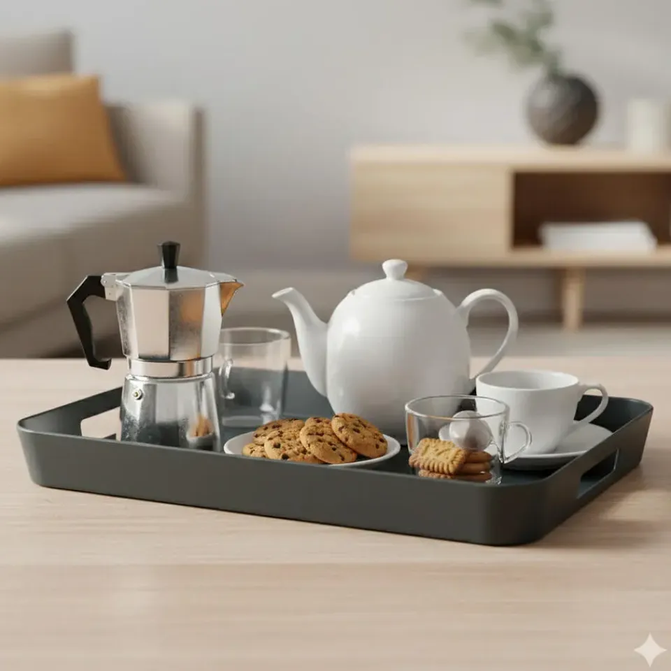 5five Dienblad/serveerblad - rechthoekig - 35 x 25 cm - grijs Online