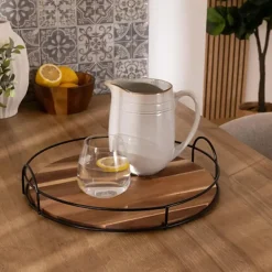 5five Dienblad/serveerblad Bilbao - Acacia hout - D34 cm