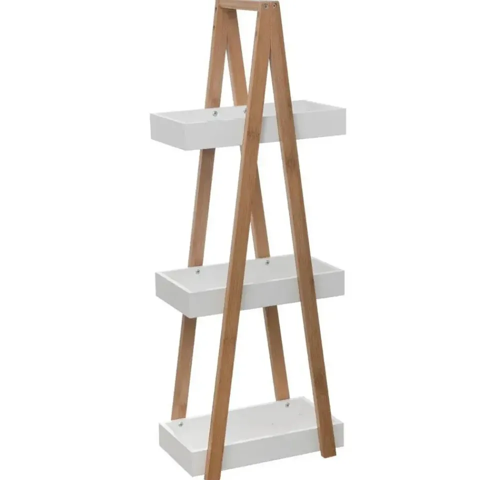 5five Doucherekje/badkamerrekje - bamboe - 3 lagen - 30 x 18 x 82 cm Best