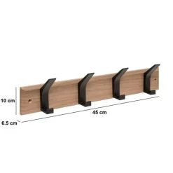 5five Kapstok - 4 ophang haken - RVS - bruin/zwart - 45 x 10 cm Online