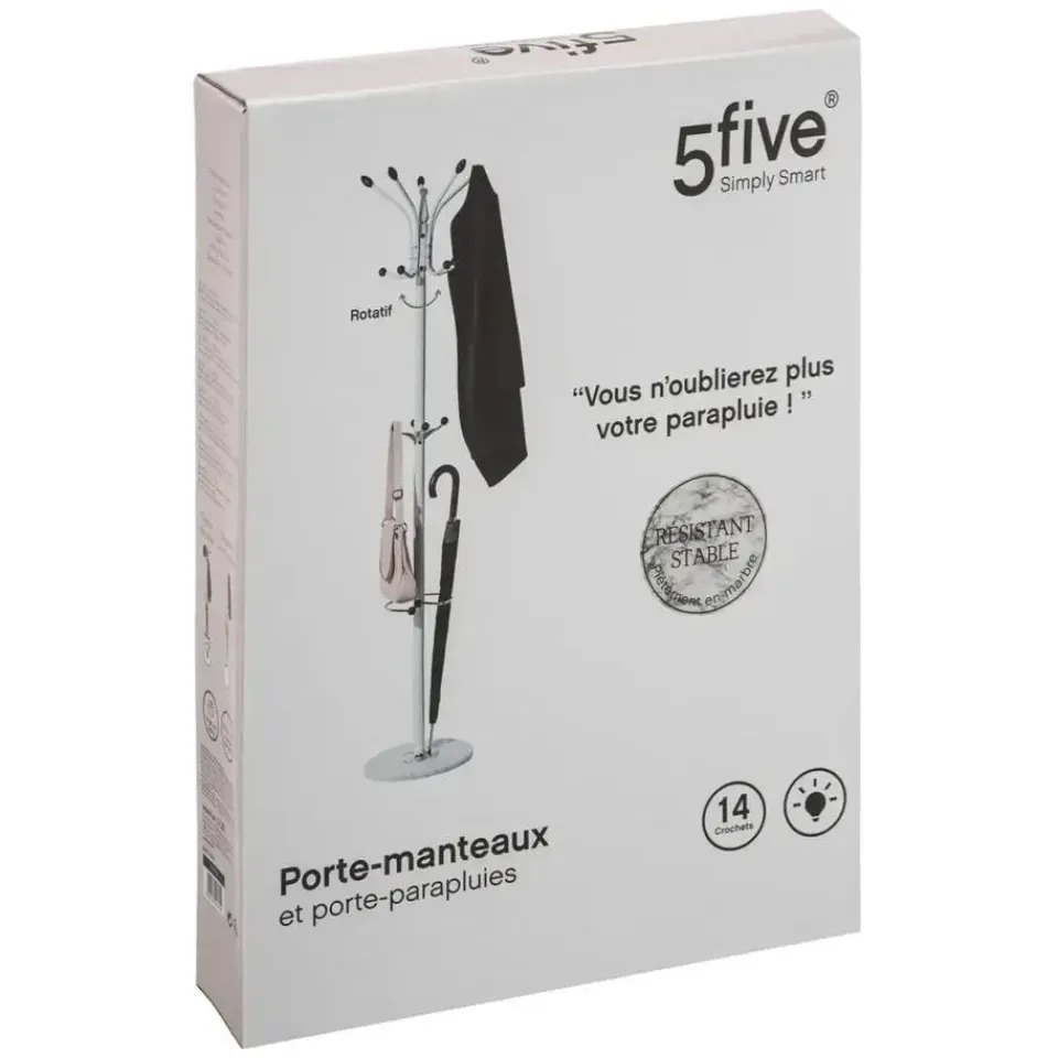 5five kapstok - zwart - metaal/kunststof - 14 haaks - 37 x 182 cm Outlet