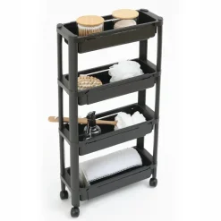 5five Keuken/badkamer trolley 4 laags - 37 x 15 x 79 cm - zwart Best