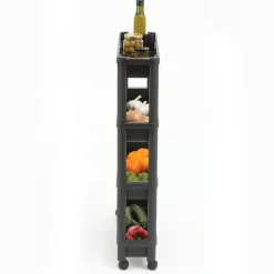 5five Keuken/badkamer trolley 4 laags - 37 x 15 x 79 cm - zwart Best