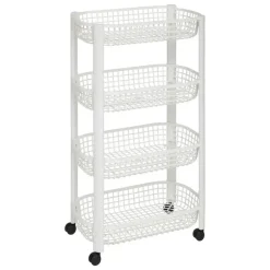 5five Keuken/badkamer trolley 4 laags - 46 x 25 x 79 cm - wit Online
