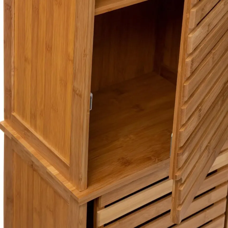 5five Kolomkast - hoog - 33 x 28 x 168 cm - bamboe - bruin Outlet