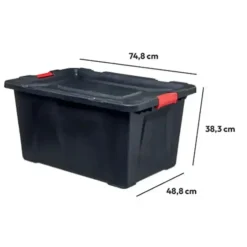 5five opbergbox/opbergkrat - 100 Liter - zwart - kunststof New