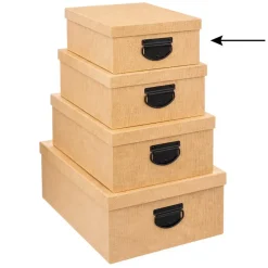 5five Opbergdoos/box - goudgeel - L28xB22xH11 cm - Stevig karton Online