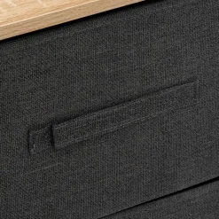 5five Opbergkast - 2x mand - 42x30x51cm - hout/stof donkergrijs Online