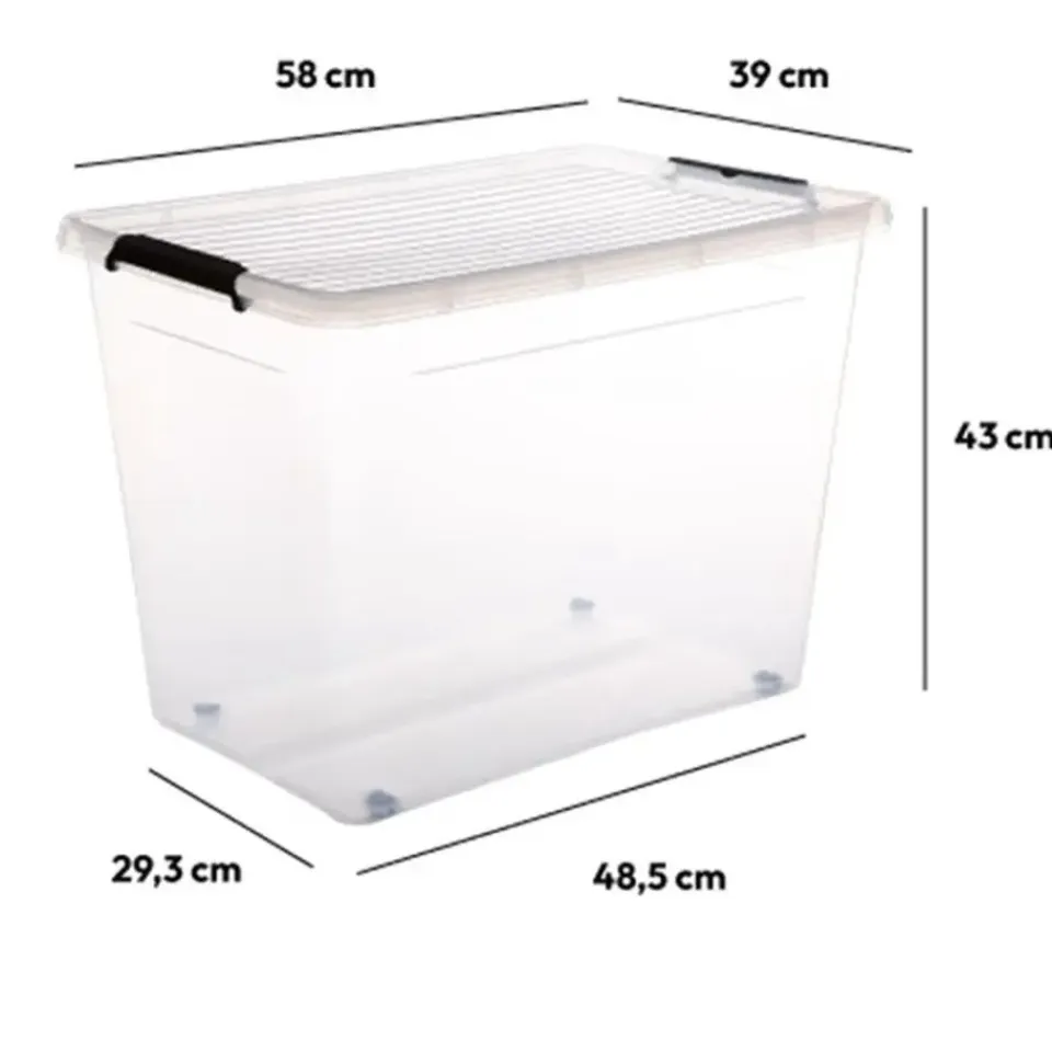 5five Opbergkist met deksel - Clip Box - 80L - 58x39x43 cm Best