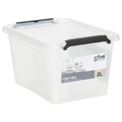 5five Opbergkist met deksel - Clip Box - 2L - 19x15x11 cm Sale