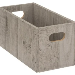 5five Opbergmand hout - 7L - grijs - 31 x 15 x 15 cm Hot