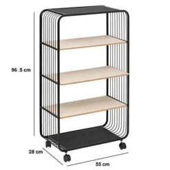 5five Opbergrekje 4 laags met planken - metaal - 55 x 28 x 96 cm