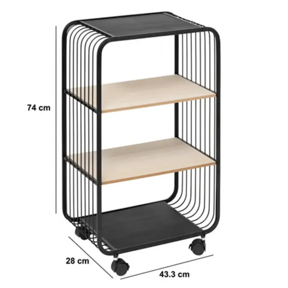 5five Opbergrekje 3 laags met planken - metaal - 43 x 28 x 74 cm Sale