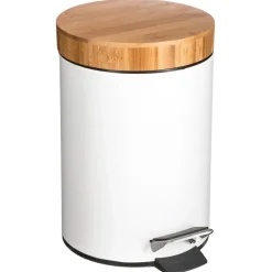 5five Pedaalemmer - wit - metaal - 3 L - 25 cm - prullenbak Sale