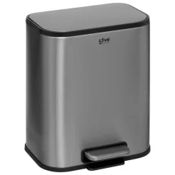 5five Pedaalemmer Norvik - zilver - rvs - 5L - 24 x 20 x 28 cm Outlet