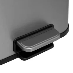 5five Pedaalemmer Norvik - zilver - rvs - 5L - 24 x 20 x 28 cm Outlet