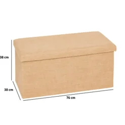 5five Poef/hocker - opbergbox - beige - PU/MDF - 38 x 76 cm New