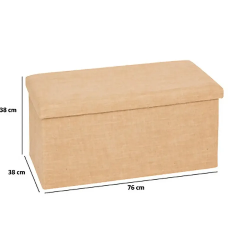 5five Poef/hocker - opbergbox - beige - PU/MDF - 38 x 76 cm New