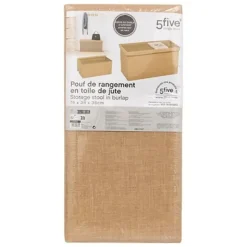 5five Poef/hocker - opbergbox - beige - PU/MDF - 38 x 76 cm New