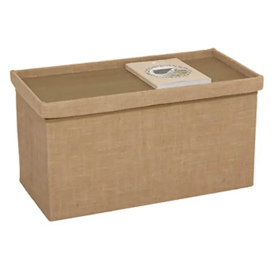 5five Poef/hocker - opbergbox - beige - PU/MDF - 38 x 76 cm New