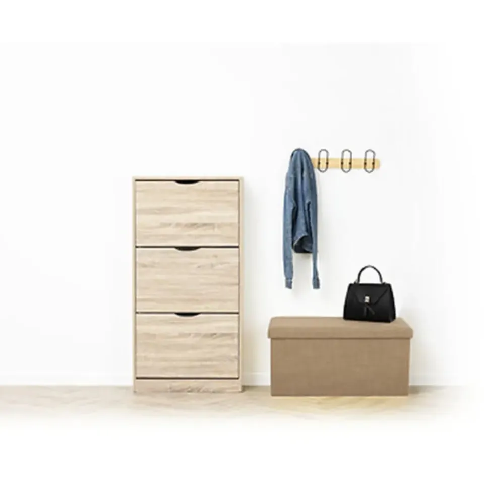 5five Poef/hocker - opbergbox - beige - PU/MDF - 38 x 76 cm New