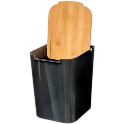 5five Five Prullenbak - 5 liter - bamboe - zwart/lichtbruin - 24 x 19 cm Hot