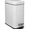 5five Prullenbak/pedaalemmer wit - rvs metaal - 5L - 14x29x30 cm Clearance