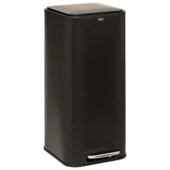 5five Prullenbak/pedaalemmer - zwart - metaal - 30 liter New