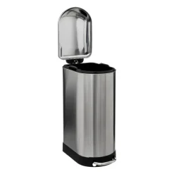 5five Prullenbak/pedaalemmer Ariane - zilver - rvs metaal - 30L Sale
