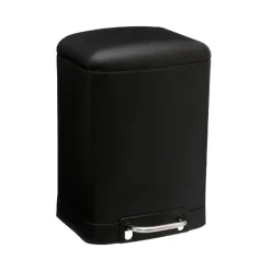 5five Prullenbak/pedaalemmer - zwart - metaal - 6 liter - 23 x 32 cm