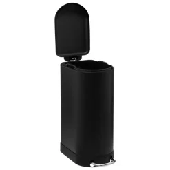 5five Prullenbak/pedaalemmer Ariane - zwart - rvs metaal - 30L Hot