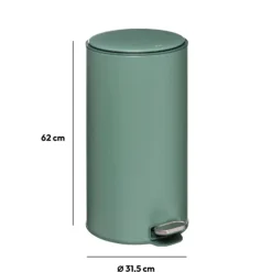 5five Prullenbak/pedaalemmer - groen - metaal - 30 liter - 62 cm New