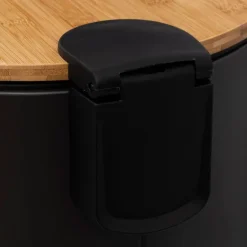 5five Prullenbak/pedaalemmer Bamboe - zwart - 30L - 38 x 29 x 60 cm Best