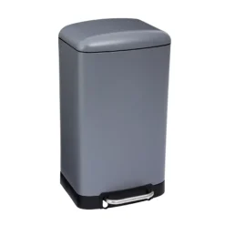 5five Prullenbak/pedaalemmer - grijs - metaal - 30 liter - 34 x 61 cm Clearance