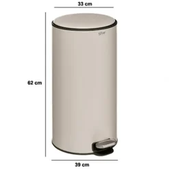 5five Prullenbak/pedaalemmer - beige - metaal - 30 liter Online