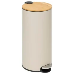 5five Prullenbak/pedaalemmer Bamboe - beige - 30L - 38x29x60 cm Outlet