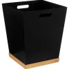 5five Prullenbak/vuilnisbak - 23 liter - MDF hout - zwart - 27 x 32 cm Sale