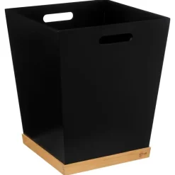 5five Prullenbak/vuilnisbak - 23 liter - MDF hout - zwart - 27 x 32 cm Sale
